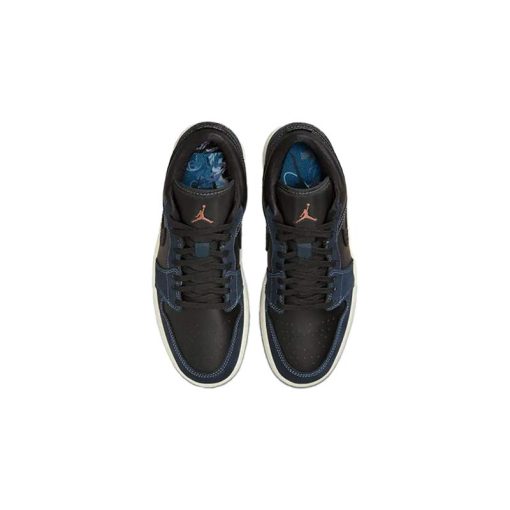 کفش نایک ایرجردن 1 ساق کوتاه آبی سورمه ای Nike Air Jordan 1 Low Snakeskin Midnight Navy