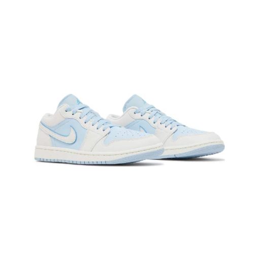 کفش نایک ایرجردن 1 ساق کوتاه سفید آبی یخی Nike Air Jordan 1 Low SE Reverse Ice Blue