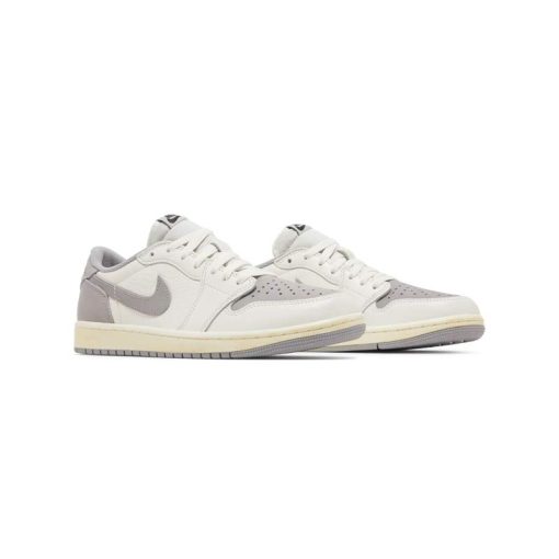 کفش نایک ایرجردن 1 ساق کوتاه سفید خاکستری Nike Air Jordan 1 Low OG Atmosphere Gray