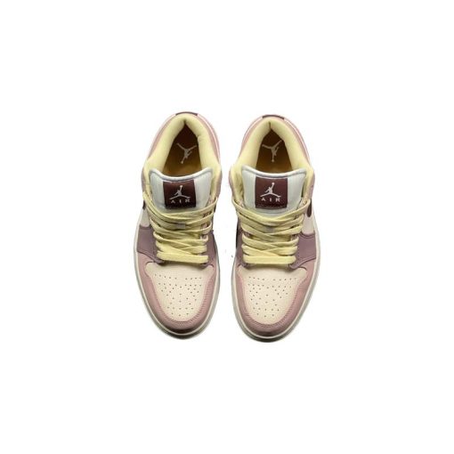 کفش نایک ایرجردن 1 ساق کوتاه صورتی زرشکی Nike Air Jordan 1 Low Dark Pony Smoky Mauve