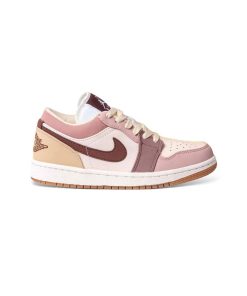 کفش نایک ایرجردن 1 ساق کوتاه صورتی زرشکی Nike Air Jordan 1 Low Dark Pony Smoky Mauve