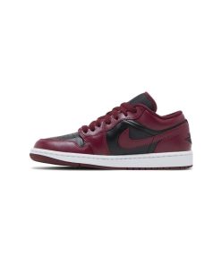 کفش نایک ایرجردن 1 ساق کوتاه مشکی زرشکی Nike Air Jordan 1 Low Dark Beetroot
