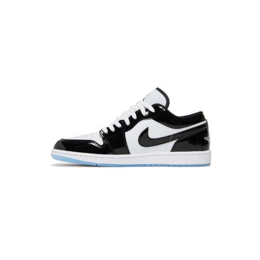 کفش نایک ایرجردن 1 ساق کوتاه مشکی سفید ورنی Nike Air Jordan 1 Low SE Concord