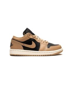 کفش نایک ایرجردن 1 ساق کوتاه نسکافه ای مشکی Nike Air Jordan 1 Low Desert Black
