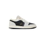 کفش نایک ایرجردن 1 ساق کوتاه کرم مشکی زرد Nike Air Jordan 1 Low SE Beaded Swoosh