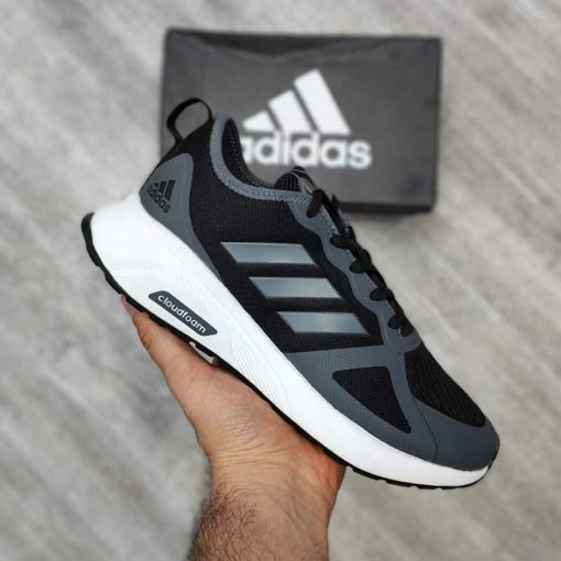 کفش پیاده روی آدیداس کلودفوم مشکی سفید طوسی Adidas Nova CloudFoam Black Gray