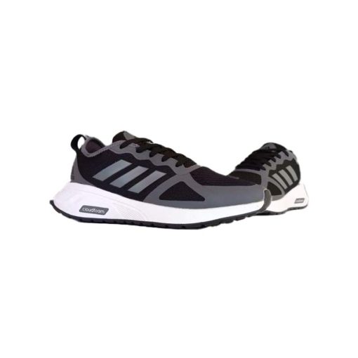 کفش پیاده روی آدیداس کلودفوم مشکی سفید طوسی Adidas Nova CloudFoam Black Gray