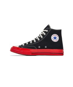 کفش کانورس آل استار پلی ساقدار مشکی زیره قرمز Converse Play Chuck 70 High Comme des Garçons Black Red