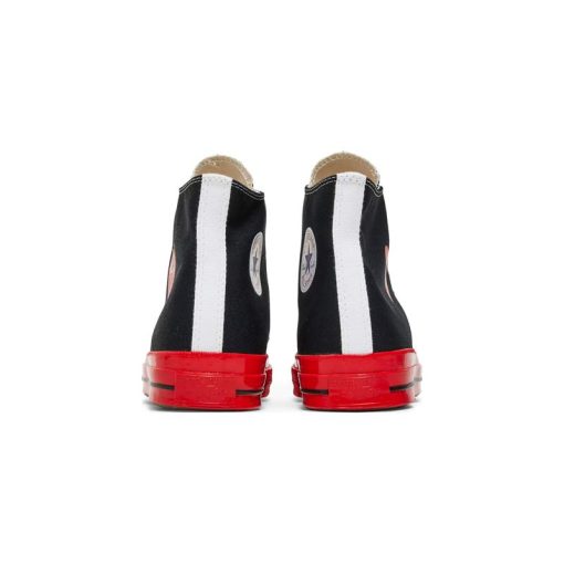 کفش کانورس آل استار پلی ساقدار مشکی زیره قرمز Converse Play Chuck 70 High Comme des Garçons Black Red