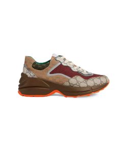 کفش گوچی زنانه قهوه ای نارنجی مدل Gucci GG Rhyton Brown Orange