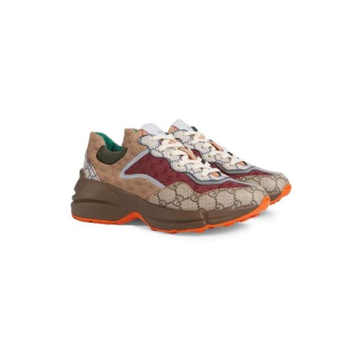 کفش گوچی زنانه قهوه ای نارنجی مدل Gucci GG Rhyton Brown Orange