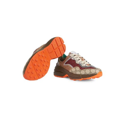 کفش گوچی زنانه قهوه ای نارنجی مدل Gucci GG Rhyton Brown Orange