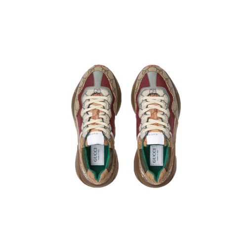 کفش گوچی زنانه قهوه ای نارنجی مدل Gucci GG Rhyton Brown Orange