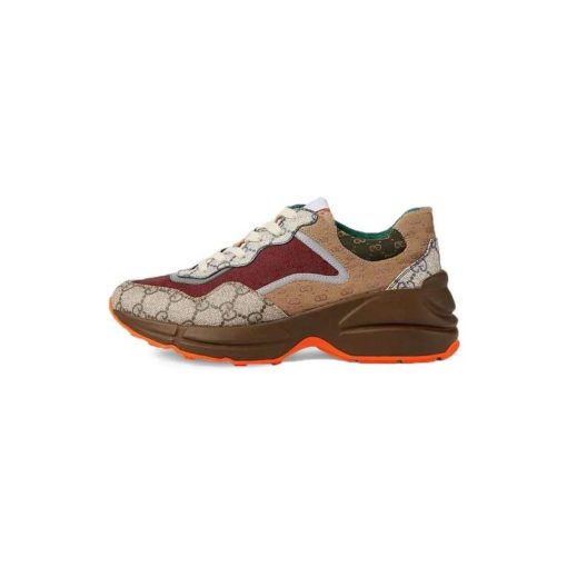 کفش گوچی زنانه قهوه ای نارنجی مدل Gucci GG Rhyton Brown Orange