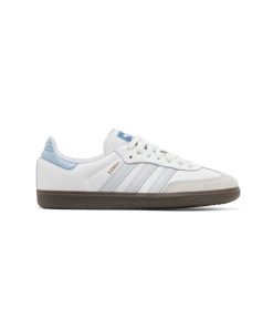 کتونى آدیداس سامبا سفید آبی آسمانی Adidas Samba OG White Halo Blue
