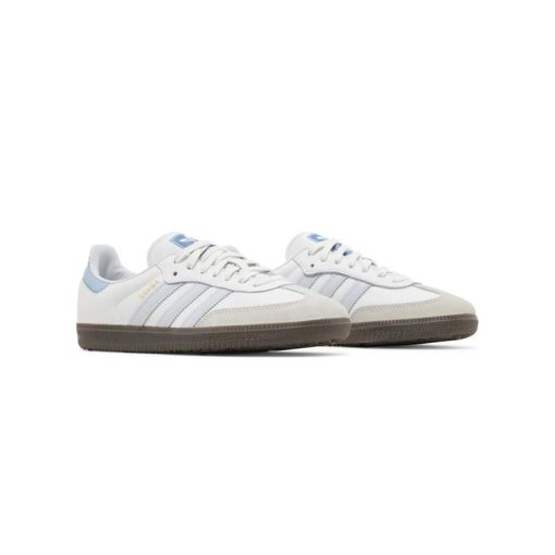 کتونى آدیداس سامبا سفید آبی آسمانی Adidas Samba OG White Halo Blue