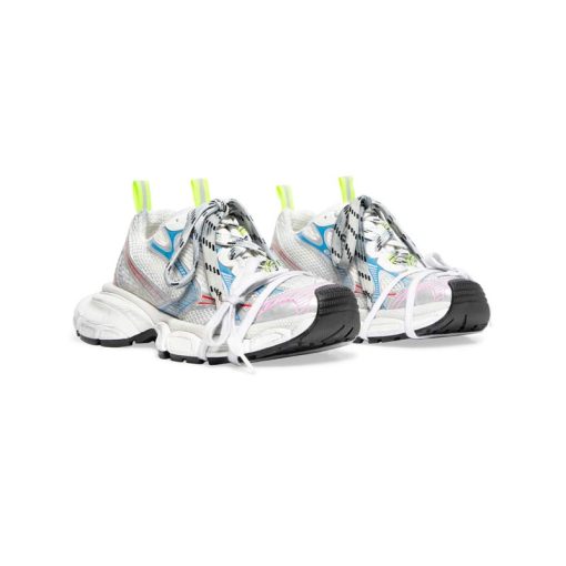 کتونی بالنسیاگا 3 ایکس لارج سفید آبی صورتی Balenciaga 3xl Worn-Out White Blue Red Pink