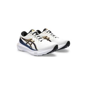 کتونی رانینگ اسیکس کایانو 30 سفید سورمه ای طلایی Asics Gel Kayano 30 White Deep Ocean Blue Gold