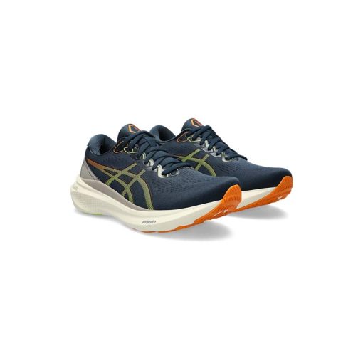 کتونی رانینگ اسیکس کایانو 30 سورمه ای کرم Asics Gel Kayano 30 French Blue Neon Lime