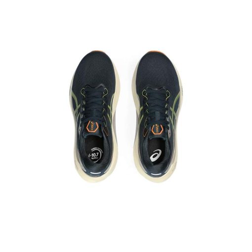 کتونی رانینگ اسیکس کایانو 30 سورمه ای کرم Asics Gel Kayano 30 French Blue Neon Lime