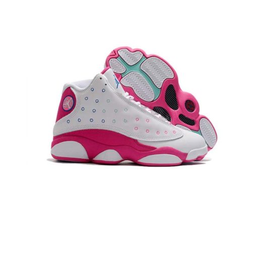 کتونی نایک ایرجردن 13 سفید صورتی Nike Air Jordan 13 Retro White Pink