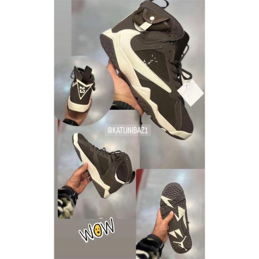 کتونی نایک ایرجردن 7 تراویس اسکات قهوه ای Nike Air Jordan 7 Travis Scott