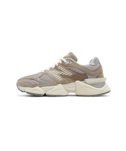 کتونی نیوبالانس 9060 کرم قهوه ای آبی New Balance 9060 Cherry Blossom Pack Mushroom