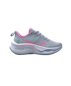 کتونی پیاده روی نایک زوم ایکس لبخند طوسی صورتی Nike Running Air Zoom Smile Gray Pink