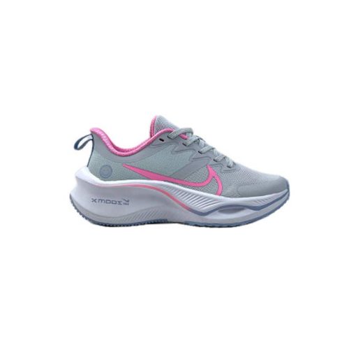کتونی پیاده روی نایک زوم ایکس لبخند طوسی صورتی Nike Running Air Zoom Smile Gray Pink