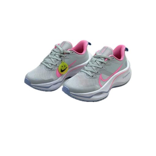 کتونی پیاده روی نایک زوم ایکس لبخند طوسی صورتی Nike Running Air Zoom Smile Gray Pink