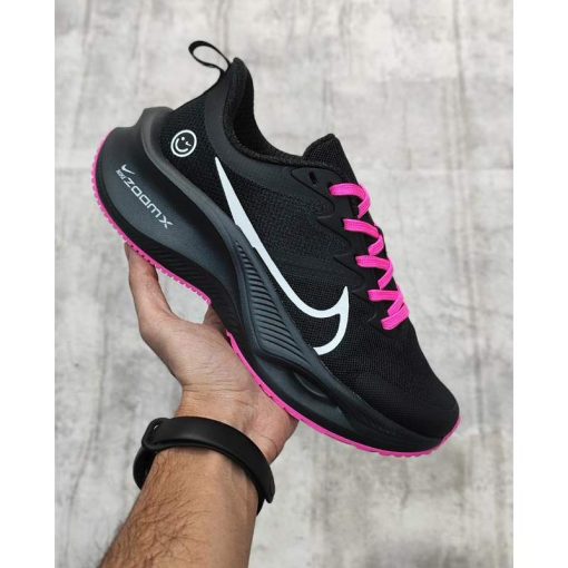 کتونی پیاده روی نایک زوم ایکس لبخند مشکی سفید صورتی Nike Running Air Zoom Smile Black White Pink