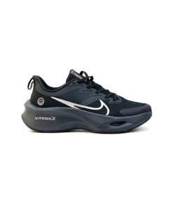 کتونی پیاده روی نایک زوم ایکس لبخند مشکی لوگو سفید Nike Running Air Zoom Smile Black White Logo