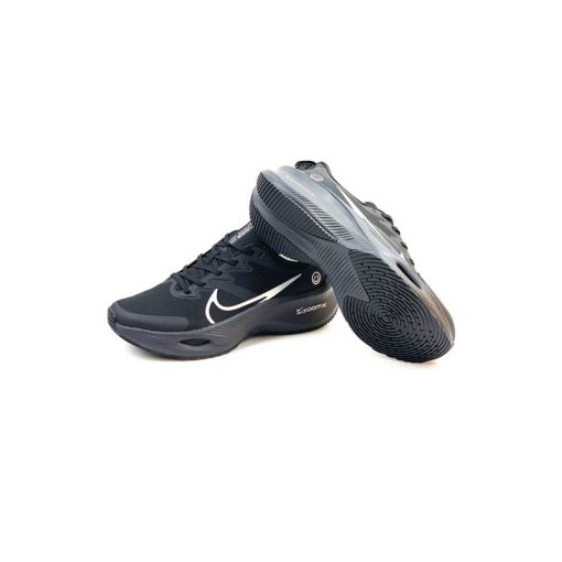کتونی پیاده روی نایک زوم ایکس لبخند مشکی لوگو سفید Nike Running Air Zoom Smile Black White Logo