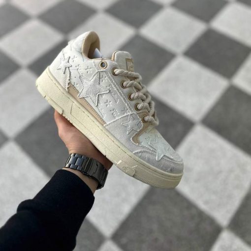 کتونی کالکسیتو ستاره ای کرم KAALIXTO Beige Denim Star Sneakers