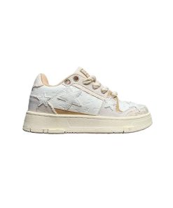 کتونی کالکسیتو ستاره ای کرم KAALIXTO Beige Denim Star Sneakers