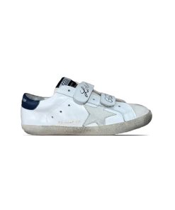 کتونی کژوال گلدن گوس چسبی سفید سورمه ای Golden Goose Superstar White Navy Blue
