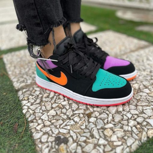 کفش نایک ایرجردن 1 ساق کوتاه تا به تا رنگی Nike Air Jordan 1 Low GS Candy
