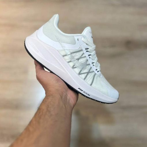 کتونی تنیس نایک وینفلو 8 سفید نقره ای Nike Winflo 8 White Silver