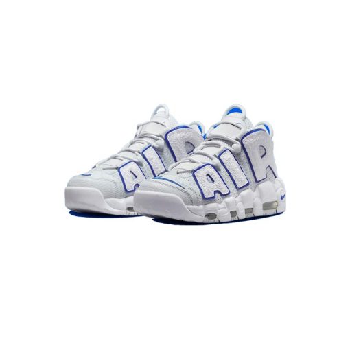 کتونی نایک ایر آپتمپو طوسی سفید آبی نقش برجسته Nike Air More Uptempo Embossed White Royal
