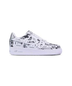 کتونی نایک ایرفورس 1 سفید طوسی مشکی پیکسلی Nike Air Force 1 Premium 08 Qs Digi Camo