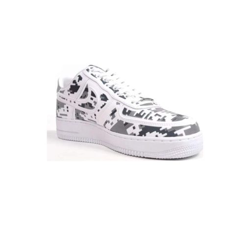 کتونی نایک ایرفورس 1 سفید طوسی مشکی پیکسلی Nike Air Force 1 Premium 08 Qs Digi Camo