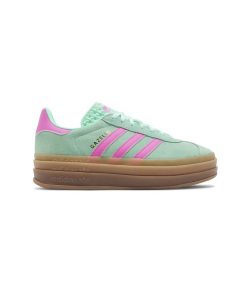 کفش آدیداس گزل لژدار سبز و صورتی Adidas Gazelle Bold Pulse Mint Screaming Pink