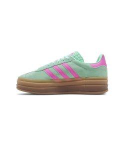 کفش آدیداس گزل لژدار سبز و صورتی Adidas Gazelle Bold Pulse Mint Screaming Pink