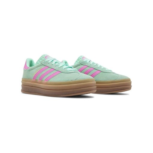 کفش آدیداس گزل لژدار سبز و صورتی Adidas Gazelle Bold Pulse Mint Screaming Pink - Image 5