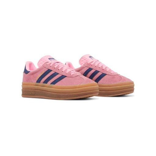 کفش آدیداس گزل لژدار صورتی سورمه ای Adidas Gazelle Bold Pink Glow Gum