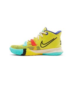 کفش بسکتبال نایکی کایری 7 زرد و آبی Nike Kyrie 7 GS 1 World 1 People