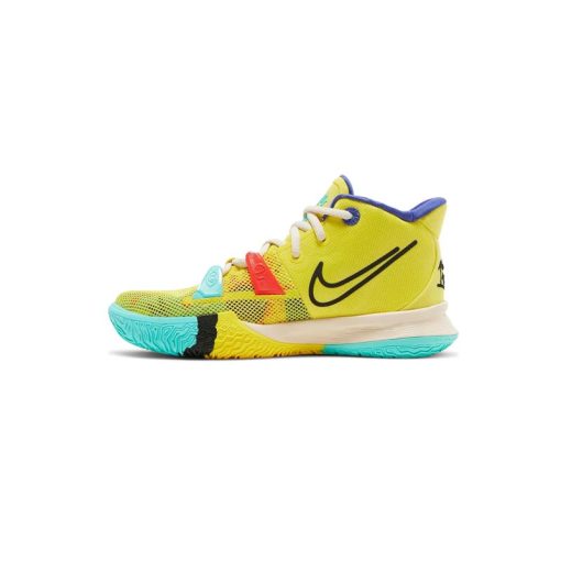 کفش بسکتبال نایکی کایری 7 زرد و آبی Nike Kyrie 7 GS 1 World 1 People