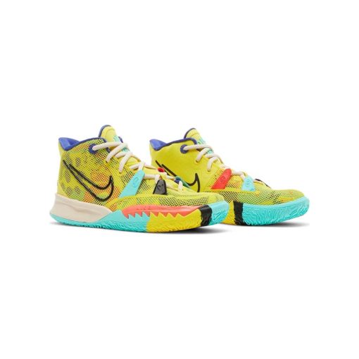 کفش بسکتبال نایکی کایری 7 زرد و آبی Nike Kyrie 7 GS 1 World 1 People