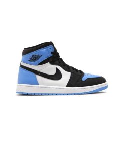 کفش نایک ایرجردن 1 ساق بلند مشکی سفید آبی Nike Air Jordan 1 Retro High OG UNC Toe