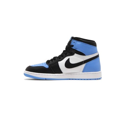کفش نایک ایرجردن 1 ساق بلند مشکی سفید آبی Nike Air Jordan 1 Retro High OG UNC Toe